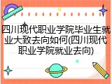四川现代职业学院毕业生就业大致去向如何(四川现代职业学院就业去向)