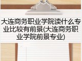 大连商务职业学院读什么专业比较有前景(大连商务职业学院前景专业)