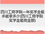 四川工商学院一年奖学金最多能拿多少(四川工商学院奖学金最高金额)