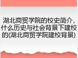 湖北商贸学院的校史简介，什么历史与社会背景下建校的(湖北商贸学院建校背景)