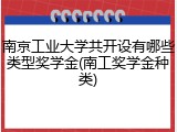 南京工业大学共开设有哪些类型奖学金(南工奖学金种类)