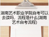 湖南艺术职业学院自考可以去读吗，流程是什么(湖南艺术自考流程)
