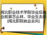 闽北职业技术学院毕业后就业前景怎么样，毕业生去向(闽北职院就业去向)