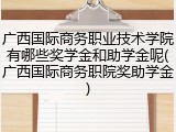广西国际商务职业技术学院有哪些奖学金和助学金呢(广西国际商务职院奖助学金)