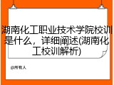 湖南化工职业技术学院校训是什么，详细阐述(湖南化工校训解析)