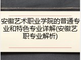 安徽艺术职业学院的普通专业和特色专业详解(安徽艺职专业解析)
