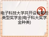 电子科技大学共开设有哪些类型奖学金(电子科大奖学金种类)