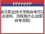 武汉职业技术学院自考可以去读吗，流程是什么(武职自考流程)