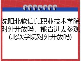 沈阳北软信息职业技术学院对外开放吗，能否进去参观(北软学院对外开放吗)