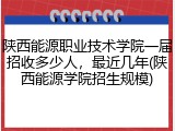 陕西能源职业技术学院一届招收多少人，最近几年(陕西能源学院招生规模)