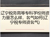 辽宁税务高等专科学校师资力量怎么样，名气如何(辽宁税专师资名气)
