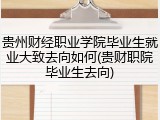 贵州财经职业学院毕业生就业大致去向如何(贵财职院毕业生去向)