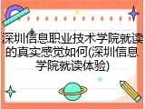 深圳信息职业技术学院就读的真实感觉如何(深圳信息学院就读体验)