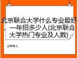 北京联合大学什么专业最好，一年招多少人(北京联合大学热门专业及人数)