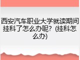 西安汽车职业大学就读期间挂科了怎么办呢？(挂科怎么办)