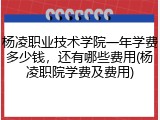 杨凌职业技术学院一年学费多少钱，还有哪些费用(杨凌职院学费及费用)