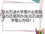 东北石油大学是什么级别，公办还是民办(东北石油大学是公办吗？)