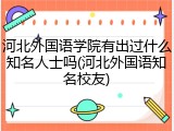河北外国语学院有出过什么知名人士吗(河北外国语知名校友)