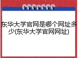 东华大学官网是哪个网址多少(东华大学官网网址)