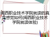 闽西职业技术学院就读的真实感觉如何(闽西职业技术学院就读体验)