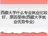 西藏大学什么专业就业比较好，原因是啥(西藏大学就业优势专业)