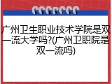 广州卫生职业技术学院是双一流大学吗?(广州卫职院是双一流吗)