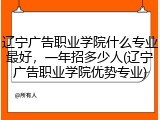 辽宁广告职业学院什么专业最好，一年招多少人(辽宁广告职业学院优势专业)