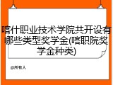 喀什职业技术学院共开设有哪些类型奖学金(喀职院奖学金种类)