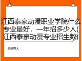 江西泰豪动漫职业学院什么专业最好，一年招多少人(江西泰豪动漫专业招生数)