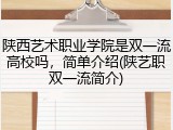 陕西艺术职业学院是双一流高校吗，简单介绍(陕艺职双一流简介)