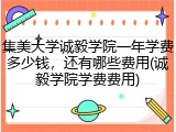 集美大学诚毅学院一年学费多少钱，还有哪些费用(诚毅学院学费费用)