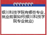 银川科技学院有哪些专业，就业前景如何(银川科技学院专业就业)