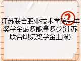 江苏联合职业技术学院一年奖学金最多能拿多少(江苏联合职院奖学金上限)