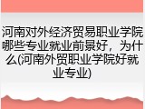 河南对外经济贸易职业学院哪些专业就业前景好，为什么(河南外贸职业学院好就业专业)