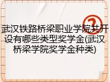 武汉铁路桥梁职业学院共开设有哪些类型奖学金(武汉桥梁学院奖学金种类)