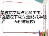 攀枝花学院占地多少亩，什么情况下成立(攀枝花学院面积与建校)