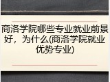 商洛学院哪些专业就业前景好，为什么(商洛学院就业优势专业)