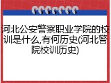 河北公安警察职业学院的校训是什么,有何历史(河北警院校训历史)