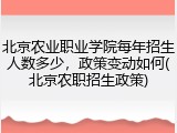 北京农业职业学院每年招生人数多少，政策变动如何(北京农职招生政策)