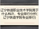 辽宁铁道职业技术学院属于什么档次，专业排行分析(辽宁铁道学院专业排行)
