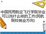 中国民用航空飞行学院毕业可以找什么样的工作(民航院校就业方向)