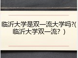 临沂大学是双一流大学吗?(临沂大学双一流？)