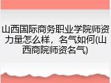山西国际商务职业学院师资力量怎么样，名气如何(山西商院师资名气)