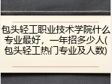 包头轻工职业技术学院什么专业最好，一年招多少人(包头轻工热门专业及人数)