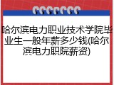 哈尔滨电力职业技术学院毕业生一般年薪多少钱(哈尔滨电力职院薪资)