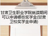 甘肃卫生职业学院就读期间可以申请哪些奖学金(甘肃卫校奖学金申请)