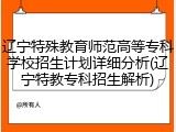 辽宁特殊教育师范高等专科学校招生计划详细分析(辽宁特教专科招生解析)