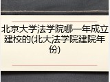 北京大学法学院哪一年成立建校的(北大法学院建院年份)