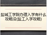 盐城工学院办理入学有什么攻略没(盐工入学攻略)