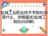 盐城工业职业技术学院校训是什么，详细阐述(盐城工院校训详解)
